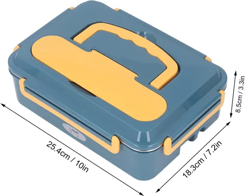 Vista 6 de HEEPDD Fiambrera eléctrica portátil de 12 V 110 V, contenedor de acero inoxidable, capacidad de 1.5 L, calentamiento de 5 minutos para viajeros