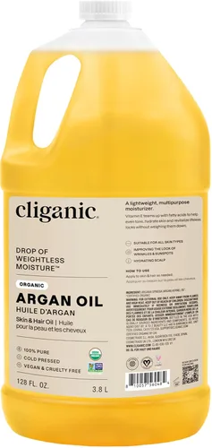 Vista 10 de Cliganic - Aceite de argán orgánico 100 % puro para cabello, cara y piel Aceite portador prensado en frío