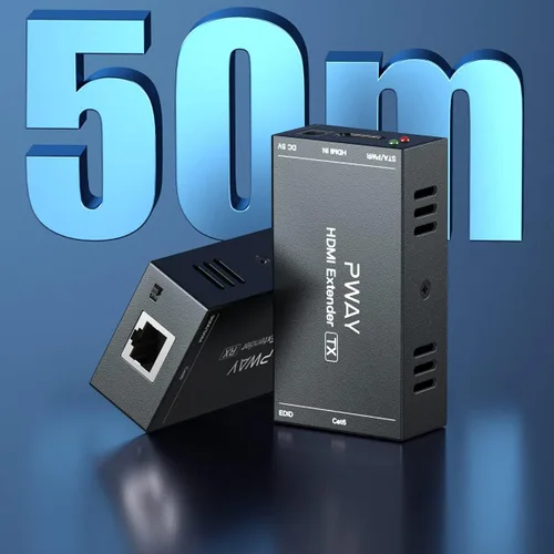 Vista 4 de Extensor HDMI de 165 pies a través de Ethernet Cat5e/6, extiende video de 1080 p a 60 Hz sin demora, transmite audio y video de forma síncrona