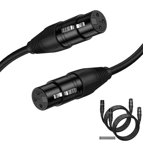 Vista 8 de Cable XLR de 3 pies hembra a hembra, cable de interconexión de audio equilibrado de 3 pines Cable de sonido equilibrado para micrófonos