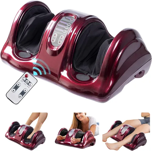 Vista 9 de WELLHUT Máquina masajeadora de pies Shiatsu, masajeador de pies y pantorrillas para tobillo, brazo de pierna de pantorrilla, rodillo de amasado Negro