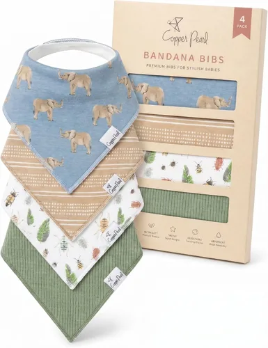 Vista 16 de Copper Pearl Baberos tipo bandana para bebé, paquete de 4 baberos de algodón suave para babear y dentición, absorbentes, ajuste ajustable, muchos