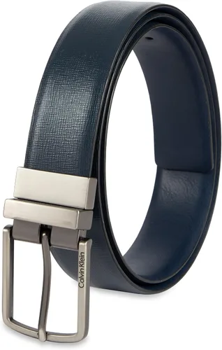 Vista 15 de Calvin Klein Cinturón reversible de cuero para hombre - 2-en-1 Estilo moderno versátil Negro/Negro