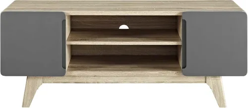 Vista 4 de Modway Tread Mid-Century - Mueble moderno para TV de 47 pulgadas, color gris natural