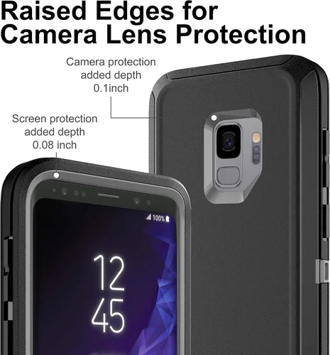 Vista 3 de Funda para Galaxy S9, Samsung Galaxy S9 con protector de pantalla de TPU flexible autorreparable [2 unidades], 3 en 1 de cuerpo completo a prueba