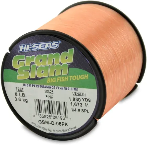 Vista 48 de HI-SEAS Línea de pesca de monofilamento Grand Slam - Fuerte y resistente a la abrasión en transparente, rosa, verde, azul humo, amarillo Amarillo