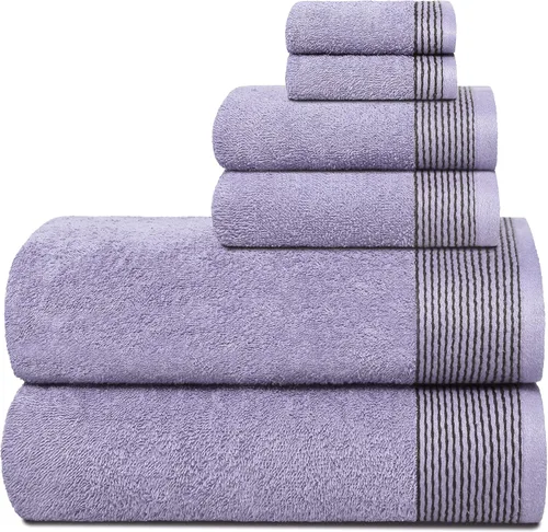 Vista 9 de Belizzi Home Juego de 3 toallas de algodón ultra suave, contiene una toalla de baño de 28 x 55 pulgadas, una toalla de mano de 16 x 24 pulgadas y un