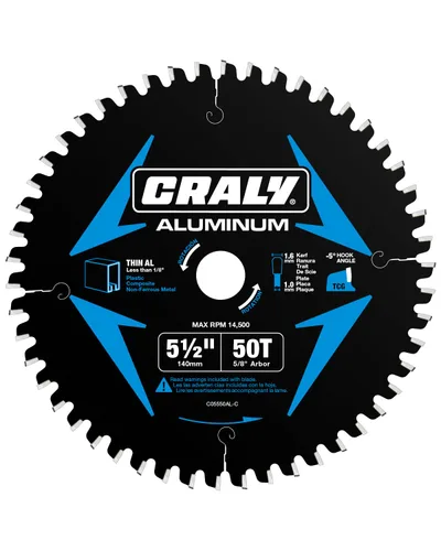 Vista 10 de CRALY Hoja de sierra circular de 4-1/2 pulgadas con 42 dientes para cortar aluminio y metal no ferroso, eje de 3/8 mm, con punta de carburo, corte