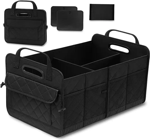 Vista 9 de Organizador de maletero de automóvil con bolsa térmica aislada a prueba de fugas, 4 en 1, organizador de almacenamiento portátil impermeable