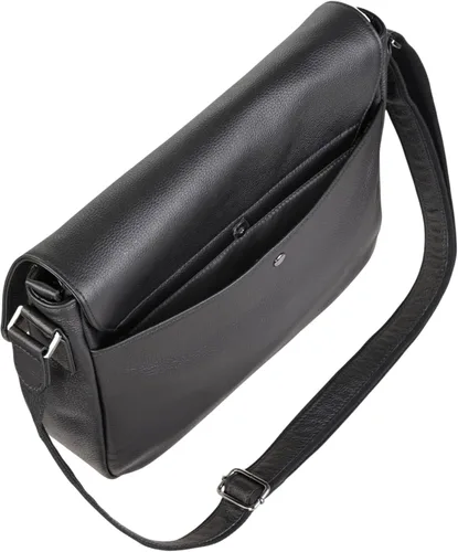 Vista 5 de Bolso de mensajero de cuero genuino para hombres - Maletín para portátil de 13 pulgadas - Bolsa de trabajo de viaje de negocios de piel de vaca
