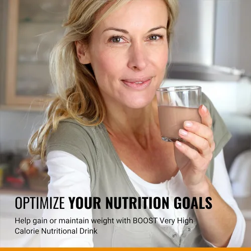 Vista 3 de BOOST Bebida nutricional muy alta en calorías, ayuda al aumento de peso y mantenimiento, 530 calorías, 26 vitaminas y minerales, 0.78 oz