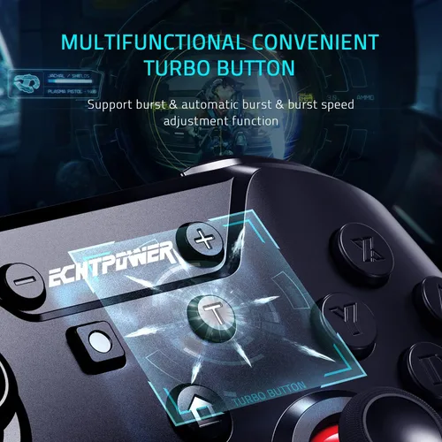 Vista 6 de Controlador Switch Pro para Nintendo SwitchSwitch LiteSwitch Oled controlador inalámbrico ECHTPower con botones personalizados turbo vibración