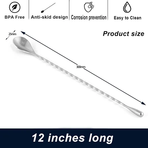 Vista 3 de Bell - Jigger de cóctel con marcas de medición (1 oz, 2 onzas) y cuchara mezcladora, juego de camarero