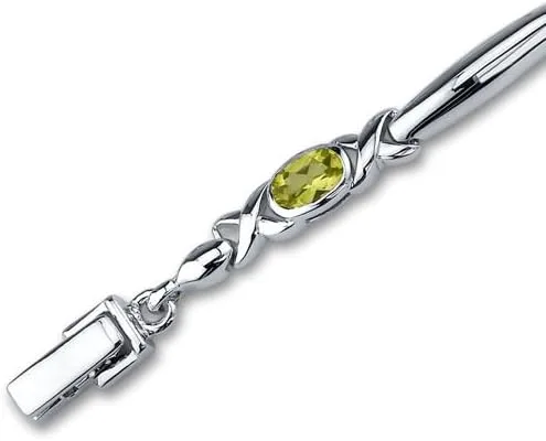 Vista 2 de Peora Juego de pulseras de peridoto de plata de ley de 2,25 quilates, No aplicable, Peridoto