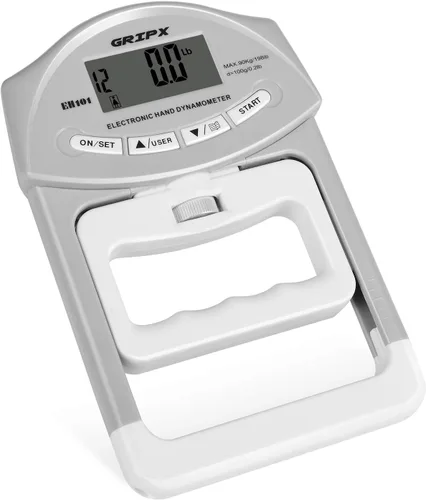 Vista 10 de Dinamómetro de mano digital medidor de fuerza de agarre Auto captura electrónica de poder de agarre manual 198 libras / 90 kilogramos