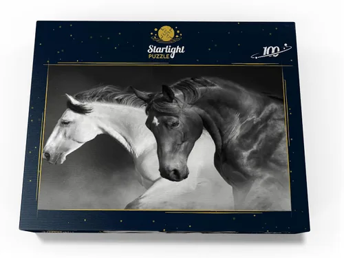Vista 4 de MyPuzzle Horses Run Gallop in The Desert - Rompecabezas prémium de 100 piezas para adultos
