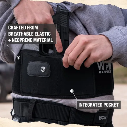 Vista 4 de We The People Holsters - Funda de banda abdominal universal para porte oculto