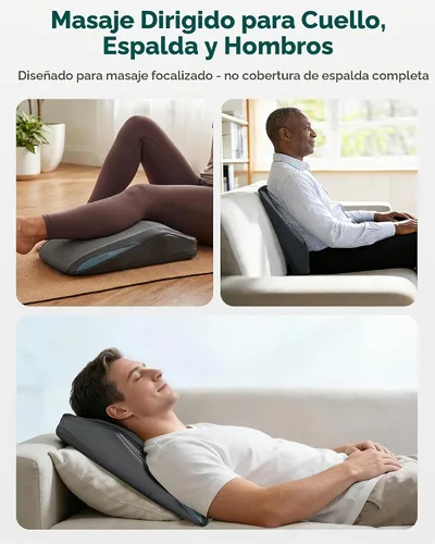 Vista 6 de Snailax Masajeador de espalda para dolor de espalda, tejido profundo, masajeador de espalda Shiatsu con calor, almohada de masaje de silla
