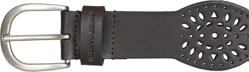 Vista 3 de Lucky Brand Cinturón de cuero perforado cónico para mujer con hebilla de arnés