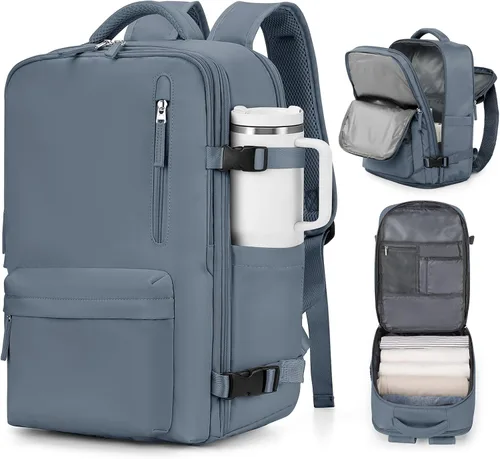 Vista 14 de VGCUB Mochila grande de viaje para trabajo, negocios, mochila para computadora portátil aprobada para vuelo, para mujeres y hombres, mochila