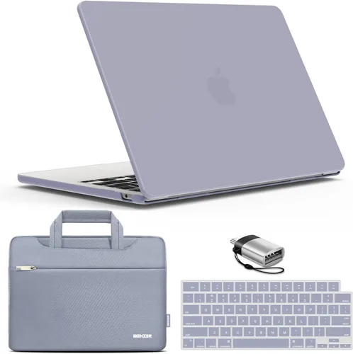 Vista 24 de IBENZER Compatible con MacBook Air de 13 pulgadas 2026 2025 2024 2023 2022 M4 A3240 M3 A3113 M2 A2681, carcasa rígida, funda y cubierta de teclado