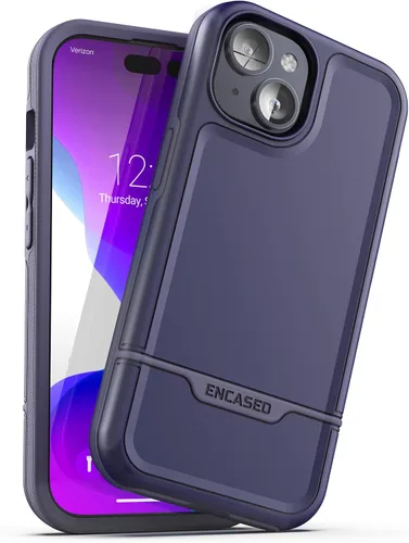 Vista 16 de ENCASED Funda a prueba de golpes compatible con iPhone 14, funda ultra protectora resistente para teléfono, serie Rebel (negro)