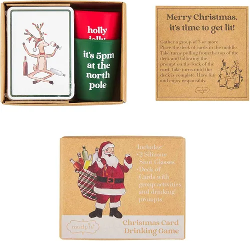 Vista 2 de Mud Pie Juego de beber tarjetas de Navidad