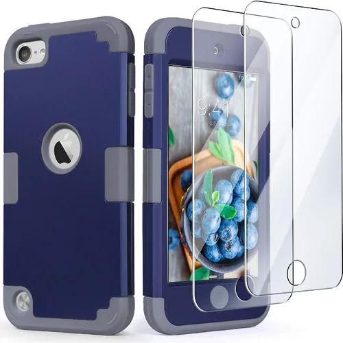 Vista 14 de IDweel - Funda para iPod Touch 7ª/6/5 Gen con 2 protectores de pantalla Negro