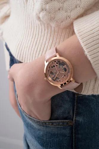 Vista 7 de GUESS Reloj de 1.417 in para mujer - Pulsera rosa esfera de oro rosa caja en tono oro rosa, Rosado, Classic