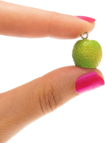 Vista 8 de Lime Fruit Necklace for Woman, Mom. Orange Fruit Green Designer Jewelry. Cute Vegetarian Inspired Pendant. Real Juicy Orange Charm. Vegan