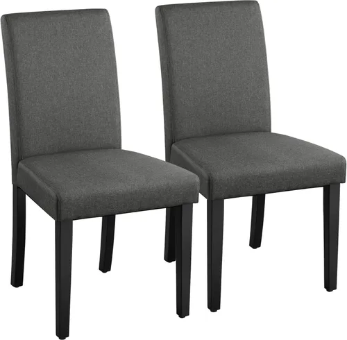 Vista 21 de Yaheetech Juego de 4 sillas de comedor tapizadas para cocina, color marrón Marrón oscuro