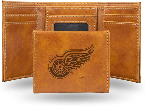Vista 57 de NHL Rico Industries - Billetera triple grabada con láser y tres pliegues, accesorio para hombre