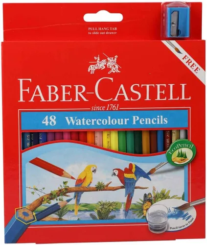 Vista 4 de Faber Castell - Lápices de acuarela con sacapuntas y pincel, juego de 48 lápices de acuarela