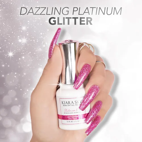 Vista 2 de KIARA SKY LED UV Soak Off Platinum Gel FX (Mar profundo - Una capa de purpurina de aluminio)