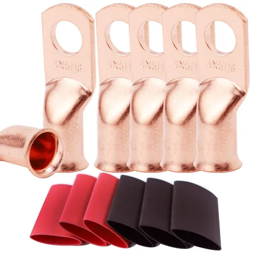 Vista 54 de TKDMR - Kit de 264 piezas de extremos de cable de batería, 132 piezas de terminales de anillo de lengüetas de cable de cobre resistentes AWG 8 6 4 2