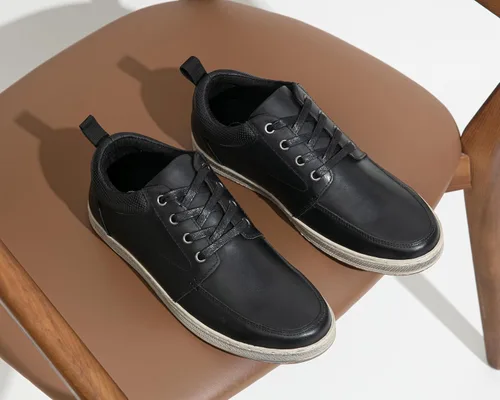 Vista 4 de Jousen Zapatos deportivos de cuero para hombre, estilo retro, para negocios, casuales, para hombres