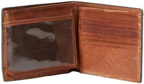 Vista 3 de WEBERS PREMIER LEATHER - Serie Wildlife - Cartera plegable para hombre - Cartera de cuero marrón de grano completo Marrón