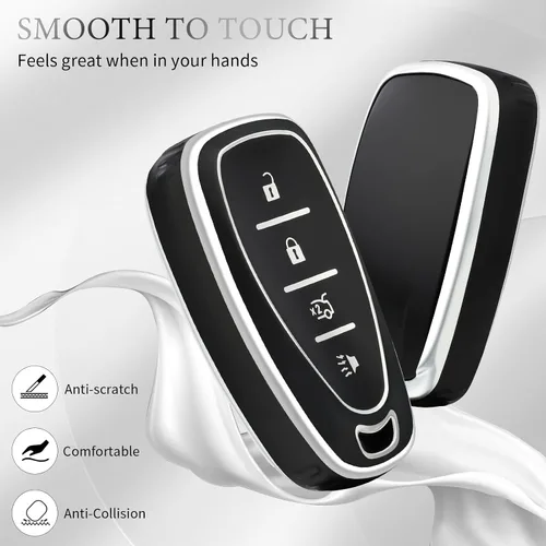 Vista 3 de OFFCURVE Funda para llavero de Chevy, protección completa, funda para llavero de automóvil para Chevrolet Malibu Equinox Camaro Cruze Tahoe Traverse