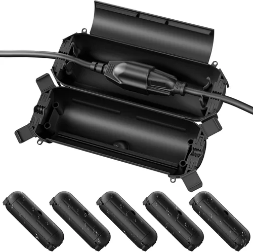 Vista 16 de Flemoon [Paquete de 3] Cubierta de cable de extensión para exteriores, impermeable, resistente a la intemperie, caja de conexión eléctrica