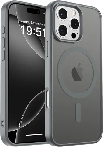 Vista 35 de zapica Funda magnética para iPhone Air, con protector de pantalla de vidrio templado, compatible con MagSafe, translúcida mate, a prueba de golpes