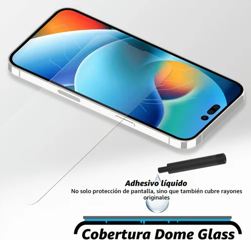 Vista 4 de DOME GLASS Whitestone [cobertura completa perfecta] Protector de pantalla de vidrio templado para iPhone 14 Pro Max con lámpara UV [2 unidades]