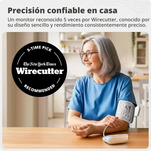 Vista 2 de Greater Goods Monitor de presión arterial - Kit completo de máquina de presión arterial con adaptador de pared y brazalete de confort premium
