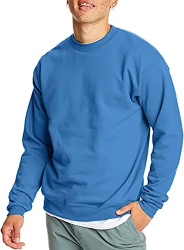 Vista 26 de Hanes Men's Sweatshirt, EcoSmart Fleece Crewneck Sweatshirt, Big & Tall Available, 1 or 2-Pack Marrón (Army Brown)