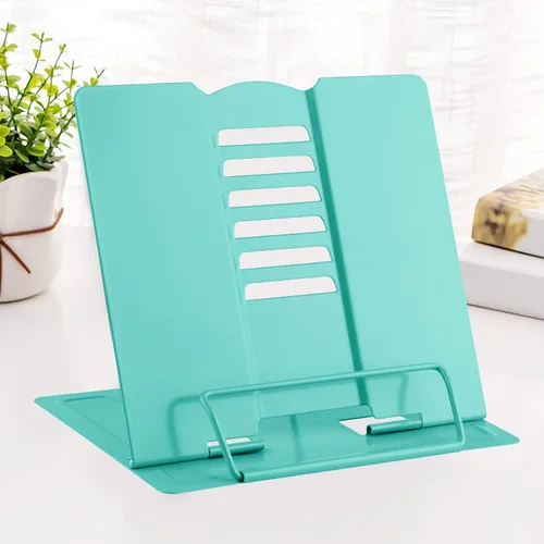 Vista 26 de MSDADA - Soporte de libros de escritorio, soporte de libros de lectura, de metal, ajustable, para libros de cocina, documentos, portátil
