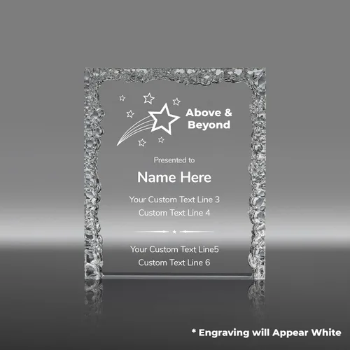 Vista 2 de Trofeo grabado personalizado Premios acrílicos personalizados con grabado Estrella brillante Más allá Marcar la diferencia Jubilación