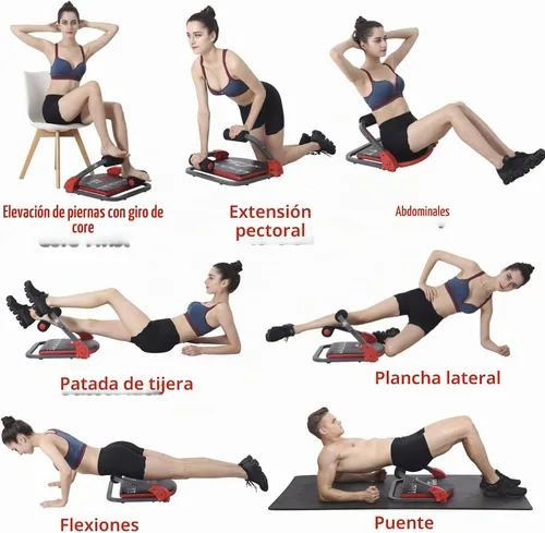 Vista 8 de Máquina de Entrenamiento Abdominal, Equipo de Entrenamiento de Cuerpo Completo, Equipo de Ejercicios de Abdominales para Hacer Sentadillas en Casa