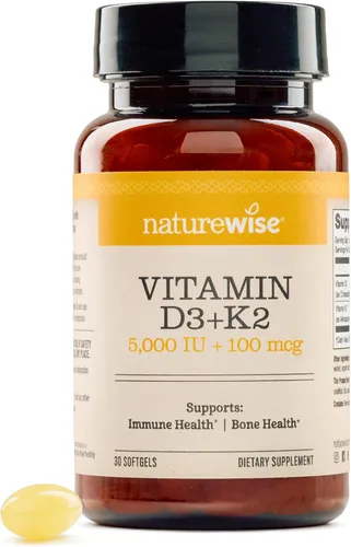 Vista 15 de NatureWise Vitamina D3 1000UI + K2 (MK7) 100mcg con aceite de coco orgánico extra virgen - Apoya la absorción de calcio, la salud ósea e inmune