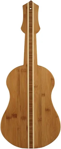 Vista 4 de Tabla Totally Bamboo de bambú para cortar y servir, en forma de caballo de mar, Ukulele