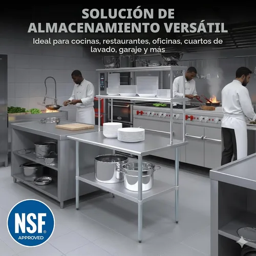 Vista 7 de NSF - Estantería doble de acero inoxidable