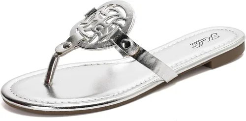 Vista 8 de katliu Sandalias Planas para Mujer, Sandalias de Tiras Cómodas, Sandalias de Vestir con Correa de Vestir